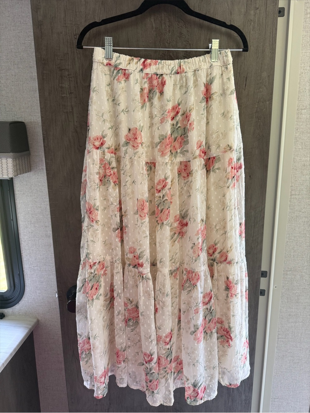 American Eagle Outfitters Maxi Skirt with Pink Floral Print